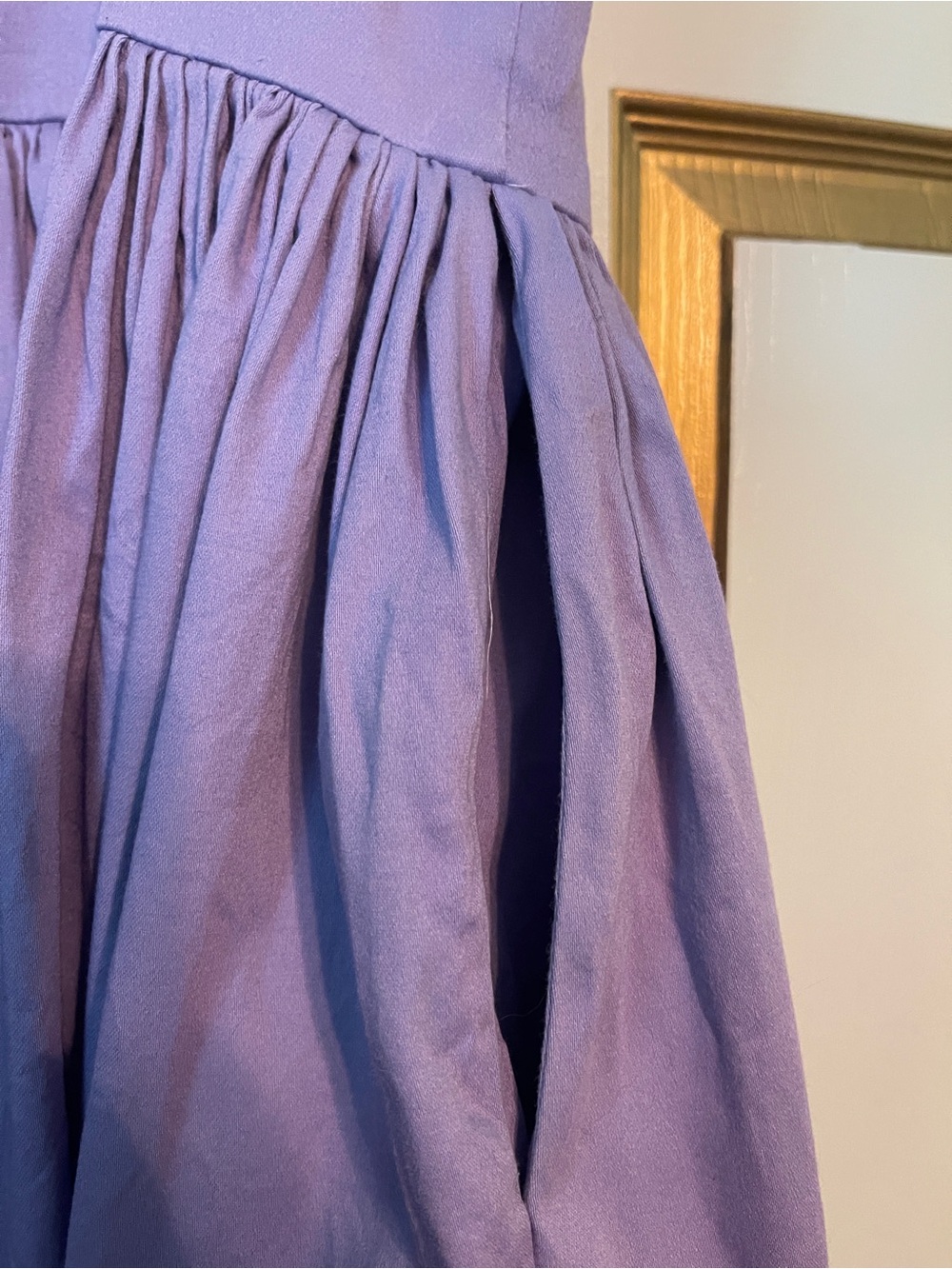 Pinup Couture Lilac Jenny Dress |Corset-type bodice, pockets, Full, Gather Skirt - Picture 6 of 7